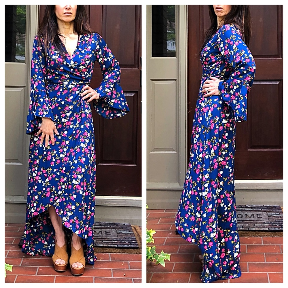 ♦️LAST ONE ♦️Boho gorgeous floral H/L wrap dress - Picture 2 of 8